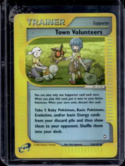2003 Pokemon Aquapolis Town Volunteers Reverse Holographic #136 - Image 1
