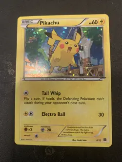 Pokemon PIKACHU 6/12 (Holo Promo) McDonald's 2015 - LP!! - Image 1