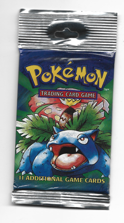 1999 Pokemon Base Set Unlimited Long Crimp Venusaur Booster Pack LIGHT, SEALED - Image 1