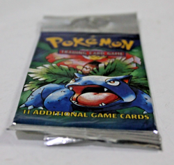 1999 Pokemon Base Set Unlimited Long Crimp Venusaur Booster Pack LIGHT, SEALED - Image 3
