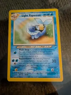 Pokemon Light Vaporeon Neo Destiny Uncommon Regular 80 HP 52/105 Hypno Shower - Image 1