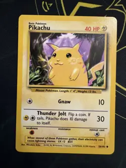 Pikachu 58/102 Pokemon Base Set Unlimited (Near Mint) - Image 1