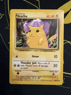 Pikachu 58/102 Pokemon Base Set Unlimited (Near Mint) - Image 3