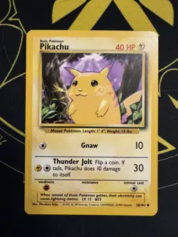Pikachu 58/102 Pokemon Base Set Unlimited (Near Mint) - Image 5