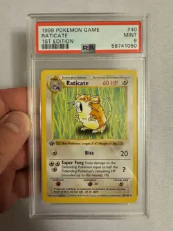 1999 Pokemon - 1st Edition Shadowless Raticate Base Set 40/102 PSA 9 Mint! WOTC - Image 2