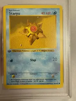 1999 Pokemon - 1st Edition Shadowless Staryu - Base Set 65/102 - PSA 9 Mint!! - Image 3