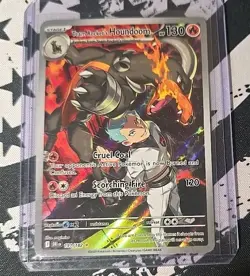 Team Rockets Houndoom Illustration Rare 191/182 Destined Rivals Pokemon - Image 1