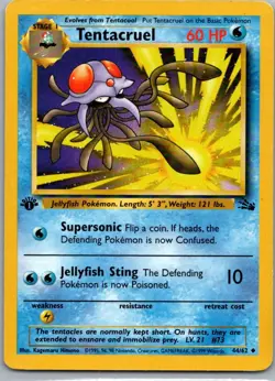 Pokemon TCG Tentacruel 44/62 Fossil MP - Image 1
