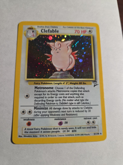 Pokemon Clefable 5/130 Base Set 2 Holo scratches on foil - Image 1