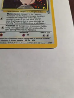 Pokemon Clefable 5/130 Base Set 2 Holo scratches on foil - Image 4