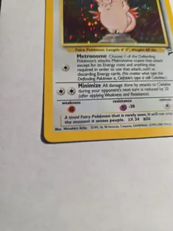 Pokemon Clefable 5/130 Base Set 2 Holo scratches on foil - Image 5