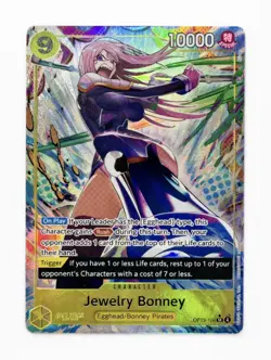 Jewelry Bonney OP13-108 SR Alt Art Carrying On His Will One Piece TCG English NM - Image 1