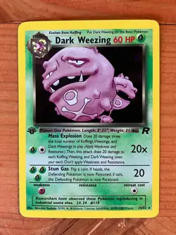 Pokemon TCG Team Rocket 1st Edition Holo Dark Weezing 14/82 - Image 1