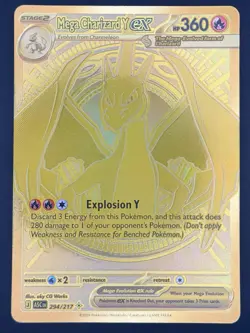 Mega Charizard Y ex ASC EN 294/217 GOLD Hyper Rare Pokemon Ascended Heroes - Image 1