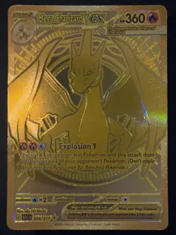 Mega Charizard Y ex ASC EN 294/217 GOLD Hyper Rare Pokemon Ascended Heroes - Image 3