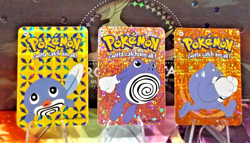 POKEMON POCKET MONSTERS VENDING PRISM STICKER 60 61 62 POLIWAG POLIWHIRL POLIWRA - Image 1