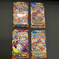 Pokemon TCG: 4 PACKS Mega Evolution Booster Packs - New Sealed - Image 1