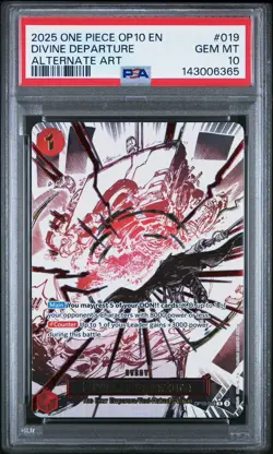 PSA 10 2025 ONE PIECE OP10 ROYAL BLOOD 019 DIVINE DEPARTURE ALT ART ENGLISH - Image 1