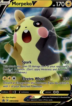 Morpeko V Promo SWSH: Sword & Shield Promo Cards SWSH056 Lightning Holo Pokemon - Image 1