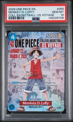 PSA 10 One Piece Card Monkey D. Luffy US College Basketball Voyage Promo - Image 1