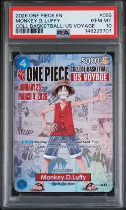 PSA 10 One Piece Card Monkey D. Luffy US College Basketball Voyage Promo - Image 1