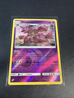Pokemon Nidoking TCG Sun & Moon Team Up Card 59/181 Reverse Holo NM NICE! - Image 1