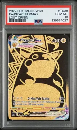 2022 POKEMON SWORD & SHIELD LOST ORIGIN #TG29 FULL ART/PIKACHU VMAX PSA 10 - Image 1