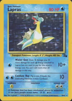 Pokemon TCG - Lapras 10/62 Holo Rare Fossil - 697 - Image 1