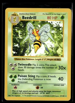 Pokemon TCG Base Set (Shadowless) #017/102 Beedrill - Image 1