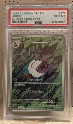 Pokemon TCG Arbok Holo Illustration Rare Card 176/162 PSA 10 - Image 1