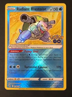 Pokemon TCG Radiant Blastoise 018/078 Pokemon GO RADIANT RARE NM/M - Image 1