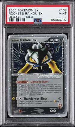 2005 POKEMON EX DEOXYS #108 ROCKET'S RAIKOU EX-HOLO PSA 9 - Image 1