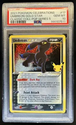 2021 Pokemon SWSH Celebrations Umbreon Classic Collection #17/17 PSA 10 - Image 1