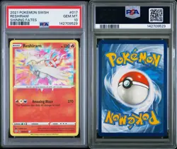 PSA 10 GEM MINT Reshiram Shining Fates Amazing Rare Holo English Pokemon 017/072 - Image 3