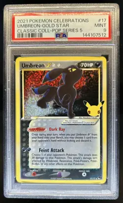 2021 Pokemon SWSH Celebrations Umbreon Classic Collection #17/17 PSA 9 - Image 1