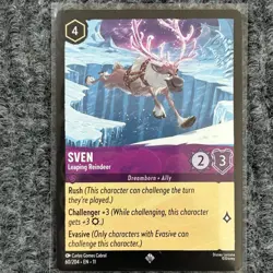 Disney Lorcana Winterspell Sven Leaping Reindeer 60/204 Super Rare NM/Mint - Image 1