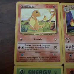 Charmander 46/102 & Charmeleon ￼24/102 ￼Base Set Vintage Pokemon Card Lot NM MP - Image 2