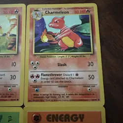 Charmander 46/102 & Charmeleon ￼24/102 ￼Base Set Vintage Pokemon Card Lot NM MP - Image 3