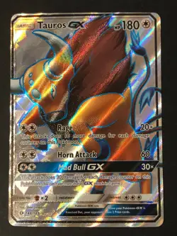 Tauros GX - 144/149 - Pokemon Sun & Moon Base Set Full Art Ultra Rare Card NM - Image 1