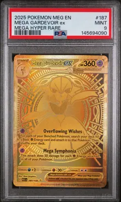 Mega Gardevoir ex 187/132 Me01: Mega Evolution Mega Hyper Rare Gold Card | PSA 9 - Image 1