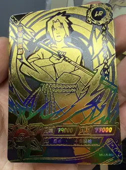Kayou Naruto Doujin Trading Card GOLD Foil Textured NR-LR-002 Uchiha Sasuke NM - Image 2