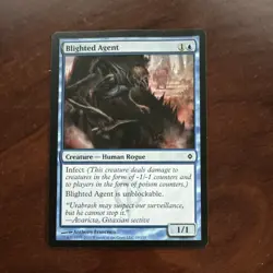 Wizards Magic: The Gathering Blighted Agent New Phyrexia Blue Creature 29/175 C… - Image 1