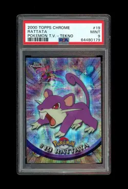 RARE 2000 Topps Chrome POKEMON TV RATTATA TEKNO FOIL SP PSA 9 MINT! LOW POP - Image 1
