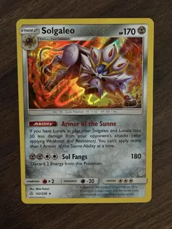 Pokemon TCG Solgaleo 142/236 Holo Rare SM Cosmic Eclipse NM - Image 1