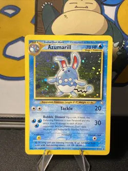 Pokemon TCG Azumarill 2/111 Neo Genesis Unlimited Holo Rare Vintage 2000 SWIRL - Image 5