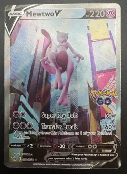 Mewtwo V (Alternate Full Art) #072/078 Pokemon GO Holo NM Fresh Pull - Image 1