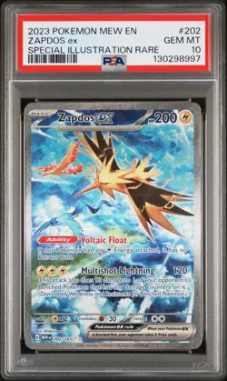 2023 POKEMON MEW EN-151 SPECIAL ILLUSTRATION RARE #202 ZAPDOS EX PSA 10 - Image 1
