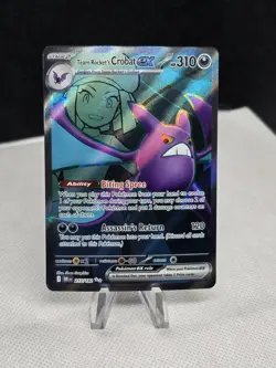 2025 Pokemon Destined Rivals TEAM ROCKET'S CROBAT EX 217/182 Ultra Rare - Image 1