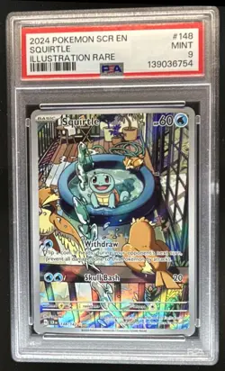 2024 Pokemon Stellar Crown Squirtle #148/142 PSA 9 - Image 1