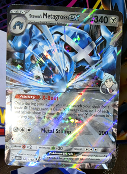 Steven's Metagross Ex 145/182 Pokemon TCG S&V Destined Rivals Double Rare Holo - Image 1